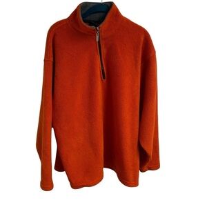 FOOT LOCKER Quarter Zip Fleece Pullover‎ Sweatshirt XL Orange